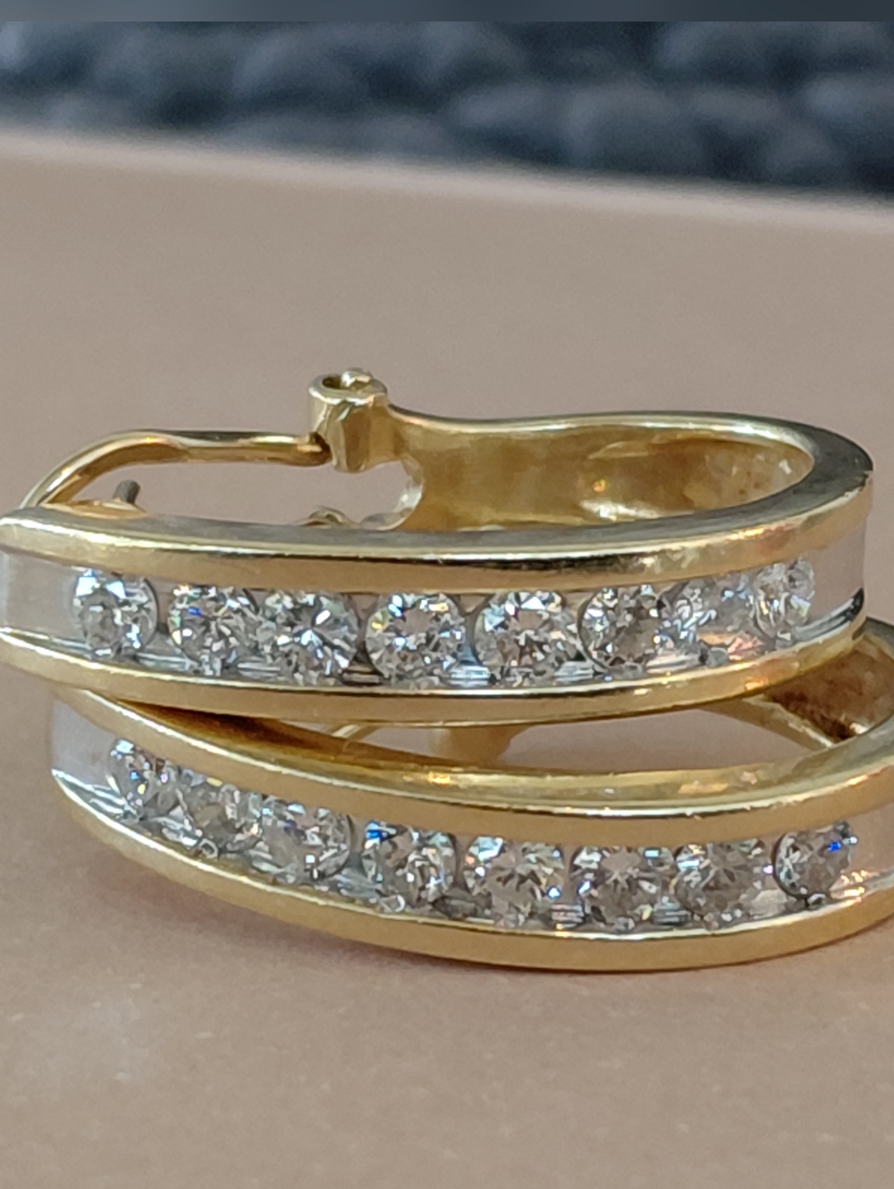 Real Heavy Diamond Gold Earring